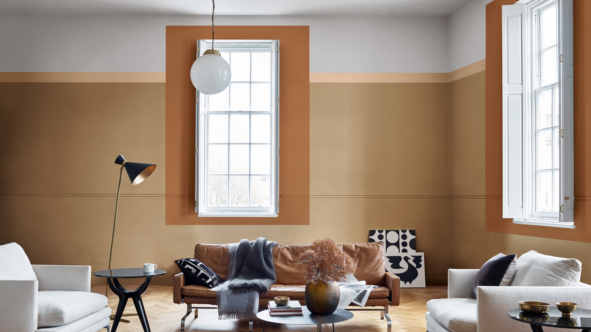 Kojący salon ze Spiced Honey Dulux-przyszlosc-kolorow-Kolor-Roku-2019-miejsce-do-rozmyslania-salon-inspiracja-polska-21