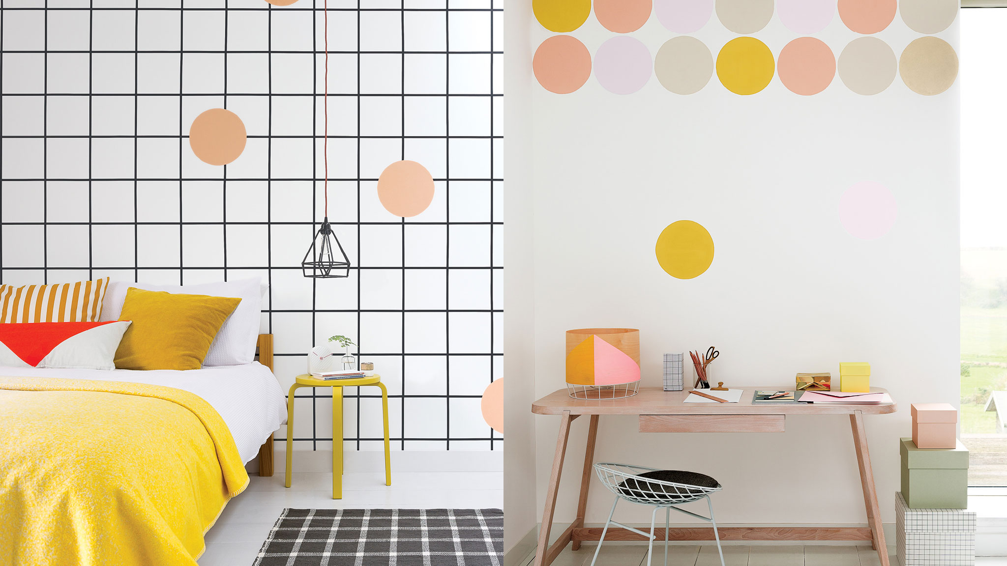 Trendy dekoratorskie - ramy i ucieczka Trend dekoratorski, który żywe wzory geometryczne zamyka w ramy, świetnie pasuje do każdego pomieszczenia.